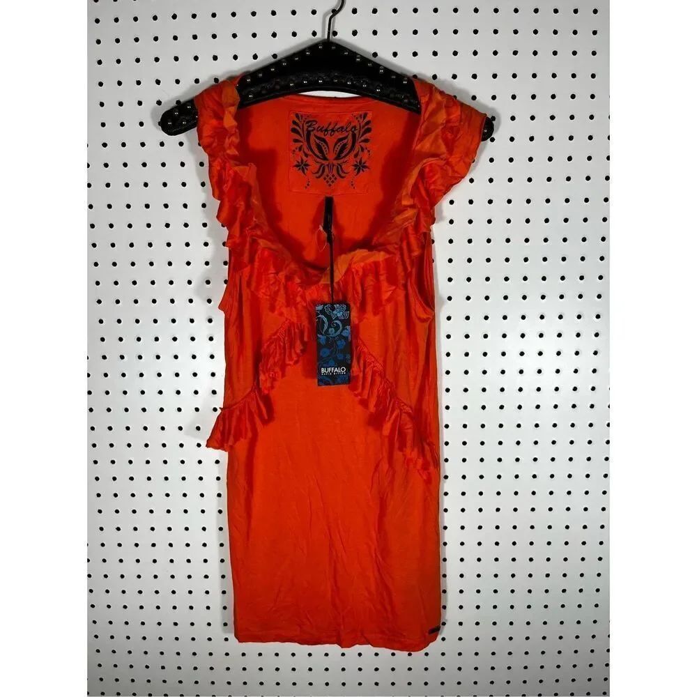 Buffalo David Bitton ruffle collar tank top size L